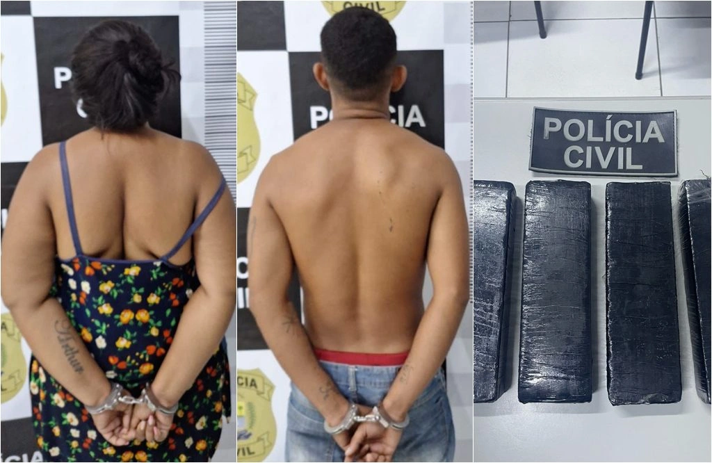 'Casal do Tráfico' é preso com drogas e balanças de precisão em Canto do Buriti
