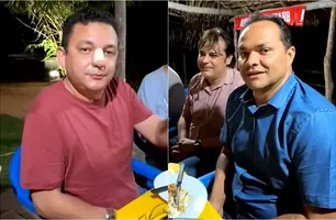 Deputado Hélio Rodrigues, ex-prefeito Roger Linhares e o prefeito Pedro Gomes (Foto: Reprodução)