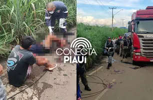 Dupla assalta professores e colide com caminhão durante fuga na BR-316 em Teresina (Foto: Repórter 12/Conecta Piauí)