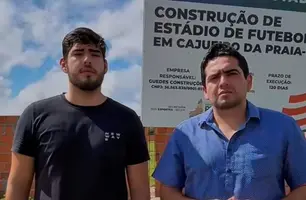 Estádio municipal de Cajueiro da Praia ganha forma e deve ser entregue este ano (Foto: Reprodução)