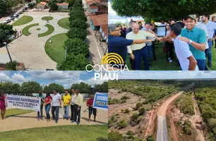 Governador Rafael Fonteles visita obras e inaugura praça em Ribeira do Piauí (Foto: Conecta Piauí)