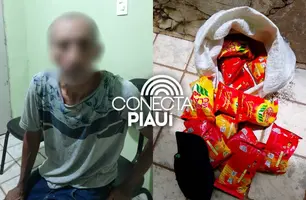 Homem é preso após furtar pacotes de café em supermercado no Piauí (Foto: Reprodução)