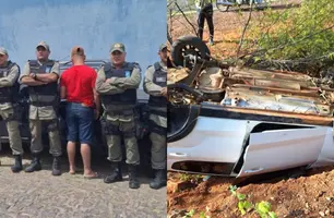 Homem é preso por furtar rodas de carro capotado em Jacobina do Piauí (Foto: Reprodução)