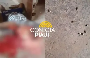 Homem tem cabeça desfigurada com mais de 10 tiros no Centro de Palmeirais (Foto: Reprodução)