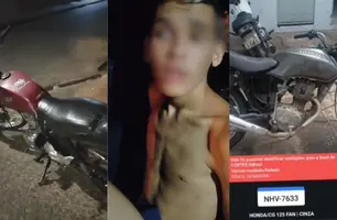 Jovem é preso pela segunda vez em menos de uma semana com moto roubada em Teresina (Foto: Reprodução)