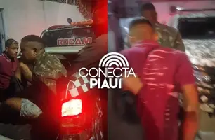 Jovens são presos em flagrante por porte ilegal de munição na zona Sul de Teresina (Foto: Repórter 12/Conecta Piauí)