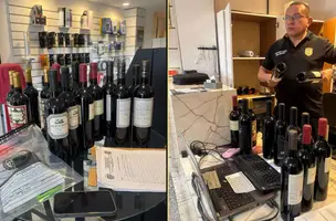 Loja é alvo de operação por vender vinhos falsificados em shopping de Teresina (Foto: Reprodução)
