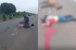 Motociclista colide com cavalo na BR-226 na saída de Timon (Foto: Reprodução)