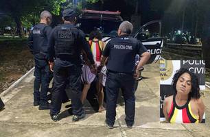 Mulher é presa por roubo durante Operação Saturação no Centro de Teresina (Foto: Divulgação/Polícia Civil)