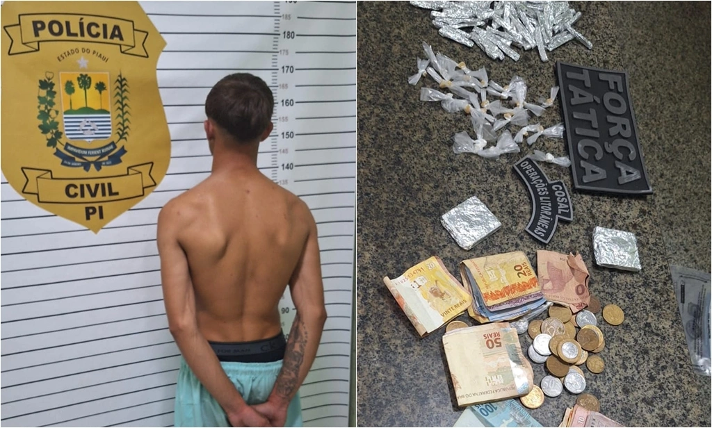 Polícia Militar prende suspeito de tráfico e apreende drogas em Parnaíba