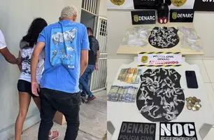 Polícia prende casal com grande quantidade de crack na zona Sul de Teresina (Foto: Reprodução/DENARC)