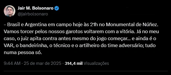 Post de Bolsonaro