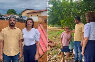 Prefeita Lisiane Franco e vice Dr. Filipe acompanham obras em Colônia do Gurgueia (Foto: Reprodução)