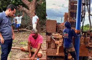 Prefeito Hugo Rosal vistoria obras de abastecimento do programa Acelera Palmeira (Foto: Reprodução)