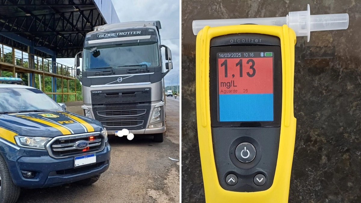 PRF prende motorista por embriaguez ao volante e excesso de carga na BR-316