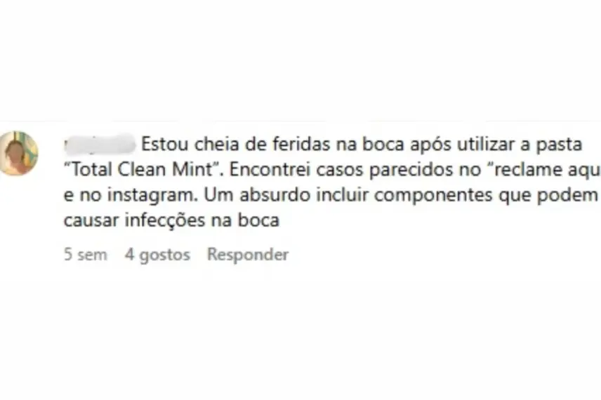 Reclamações de usuários sobre o creme dental Colgate Total 12 Clean Mint