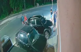 Sargento da PM é baleado durante tentativa de assalto em Teresina (Foto: Reprodução/Câmera de Segurança)