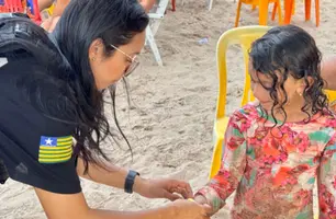 SSP realiza identificação de crianças nas praias do litoral do Piauí (Foto: Ascom SSP)