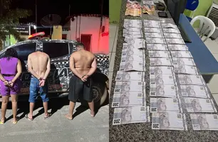 Três suspeitos de repassarem cédulas falsas são presos em Pedro Laurentino (Foto: Divulgação/PMPI)