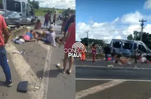 Acidente entre van e caminhonete deixa dois mortos e vários feridos em Caxias (Foto: Reprodução/Redes Sociais)