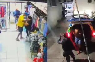 Após arrastão em loja de roupas, assaltante é preso na zona Sul de Teresina (Foto: Conecta Piauí)