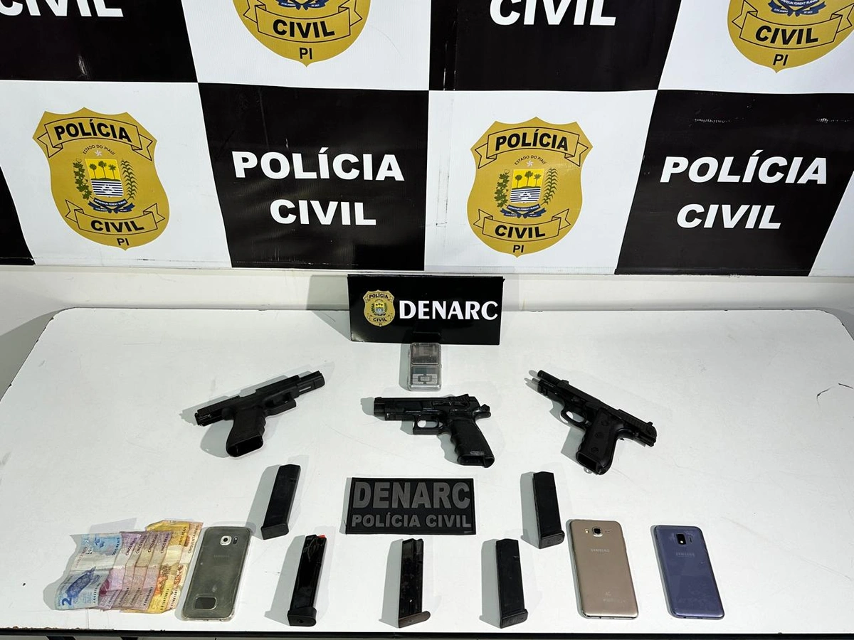Armas de facção criminosa são apreendidas pela Polícia Civil em Teresina