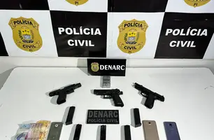 Armas de facção criminosa são apreendidas pela Polícia Civil em Teresina (Foto: Reprodução)