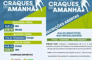 Aulas de futsal, handbol, vôlei e basquete são oferecidas em Aroazes (Foto: Reprodução - Redes sociais)