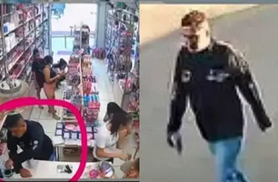 Bandido com roupa de mototaxista por app rouba loja em Teresina (Foto: Reprodução)