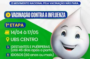 Campanha contra influenza começa neste domingo em Santa Rosa do Piauí (Foto: Reprodução - Redes sociais)