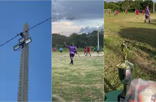 Campo recebe nova iluminação e comunidade participa de quadrangular em Cocal (Foto: Reprodução)