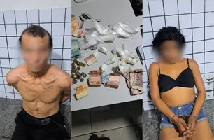 Casal é detido com 226 porções de crack durante operação policial em Parnaíba (Foto: Divulgação/PMPI)