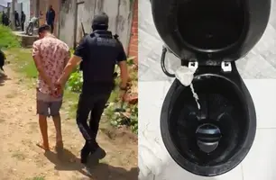 Casal preso em Teresina em operação tentou esconder drogas em vaso sanitário (Foto: Reprodução)