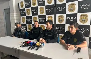 Coletiva de imprensa sobre a 'Operação Personagens' (Foto: Divulgação/Polícia Civil)