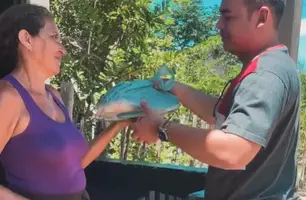 Distribuição de peixes em Cocal (Foto: Reprodução - Redes sociais)