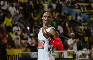 Estreia dourada em 2025: Alison vence 400m com barreiras na Jamaica (Foto: Reprodução Instragram/Grand Slam Track)