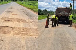 Exército inicia recuperação da BR-222 após solicitação do prefeito Abdoral Melo ao DNIT (Foto: Divulgação - Ascom)