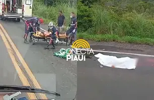 Grave acidente deixa um morto e outro ferido na BR-316 próximo a Lagoa do Piauí (Foto: Reprodução)