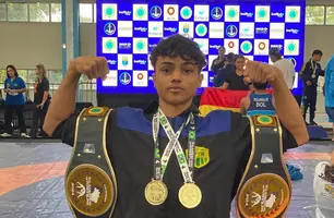 Jovem atleta revelado no JEPIs conquista bicampeonato brasileiro de Wrestling (Foto: Reprodução)