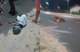 Jovem fica gravemente ferido após colidir com vaca na Estrada da Alegria em Teresina (Foto: Reprodução)
