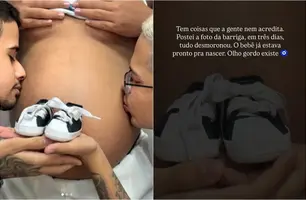 Lokinho e Stanlley Gabyell anunciam perda do filho Pedro Gabryell (Foto: Reprodução)