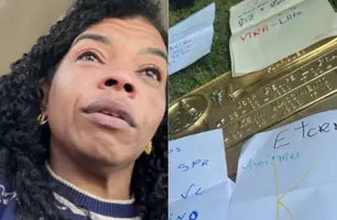 Mãe de MC Kevin visita túmulo e desabafa: 'Dá vontade de cavar até o caixão' (Foto: Reprodução)