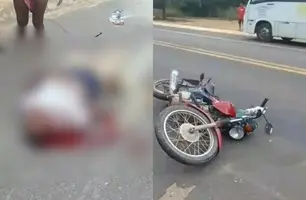 Motociclista morre em acidente na BR-135 em Santa Luz; foi arrastado por 30 metros (Foto: Reprodução)