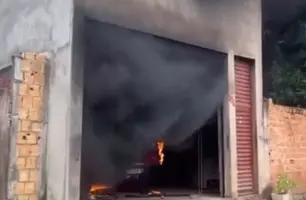 Mulher ateia fogo na oficina do marido no Maranhão (Foto: Reprodução)
