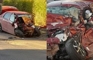 Mulher morre após colisão frontal entre carro e caminhão em Redenção do Gurguéia (Foto: Reprodução)