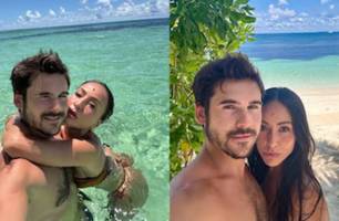 Nus? Nicolas Prattes e Sabrina Sato mostram demais em foto na praia (Foto: Reprodução)