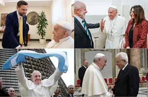 Papa Francisco e autoridades mundiais (Foto: Reprodução)