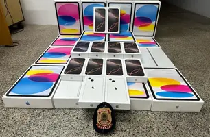 PF prende homem com iPhones e iPads sem nota fiscal no Aeroporto de Teresina (Foto: Divulgação/Polícia Federal)
