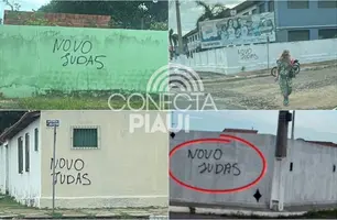 Pichações em Parnaíba (Foto: Reprodução)