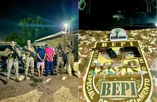 PM prende dupla armada e apreende drogas durante ação na zona rural de Teresina (Foto: Reprodução)